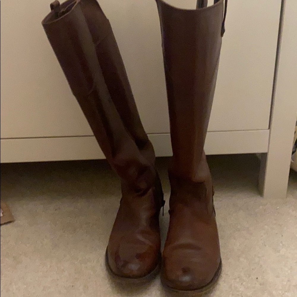 melissa frye brown leather boots